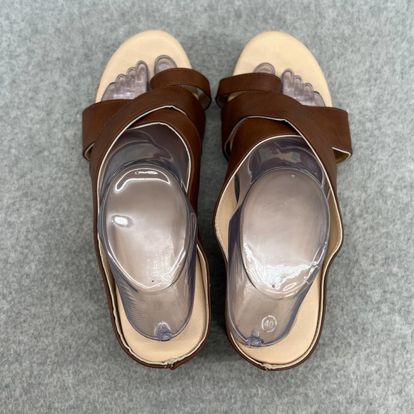 ROSY Platform Wedge Heel-Toe Wrap-Sandal - Brown -Women Size 8 *NEW - Picture 10 of 11